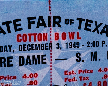 Notre Dame 1949 Cotton Bowl Ticket Stub Single Layer Metal Wall Art