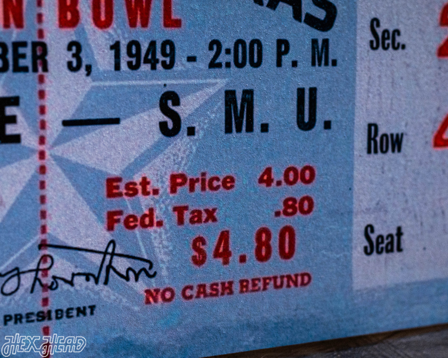 Notre Dame 1949 Cotton Bowl Ticket Stub Single Layer Metal Wall Art