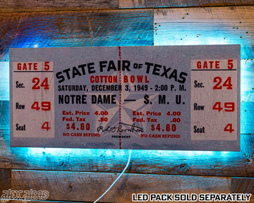 Notre Dame 1949 Cotton Bowl Ticket Stub Single Layer Metal Wall Art