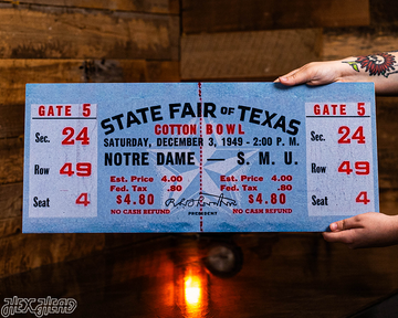 Notre Dame 1949 Cotton Bowl Ticket Stub Single Layer Metal Wall Art