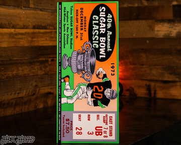 Notre Dame 1973 Sugar Bowl Ticket Stub Single Layer Metal Wall Art