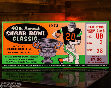 Notre Dame 1973 Sugar Bowl Ticket Stub Single Layer Metal Wall Art