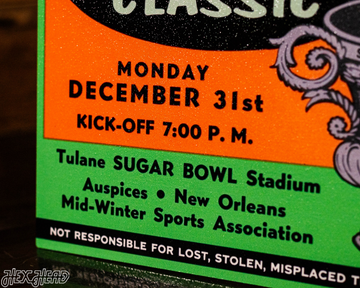 Notre Dame 1973 Sugar Bowl Ticket Stub Single Layer Metal Wall Art
