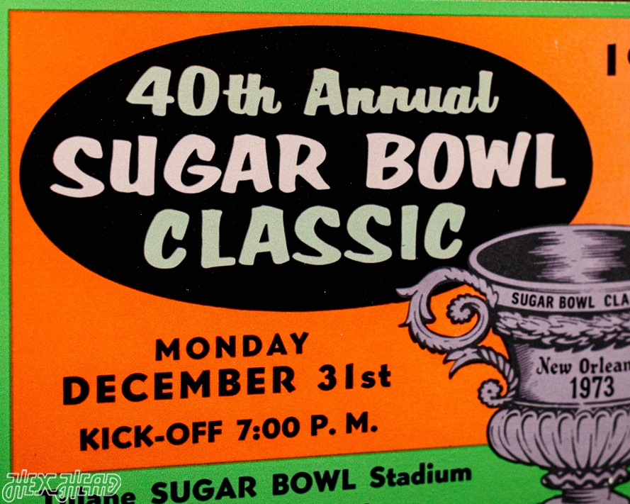 Notre Dame 1973 Sugar Bowl Ticket Stub Single Layer Metal Wall Art