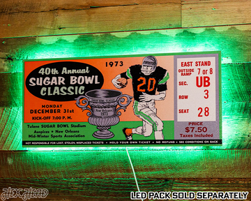 Notre Dame 1973 Sugar Bowl Ticket Stub Single Layer Metal Wall Art