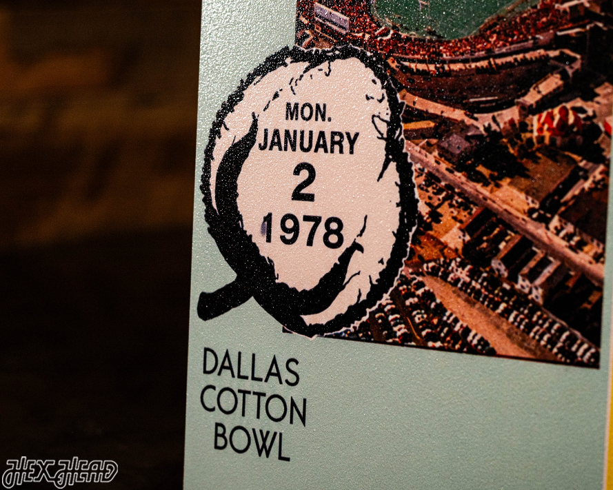 Notre Dame 1977 Cotton Bowl Ticket Stub Single Layer Metal Wall Art
