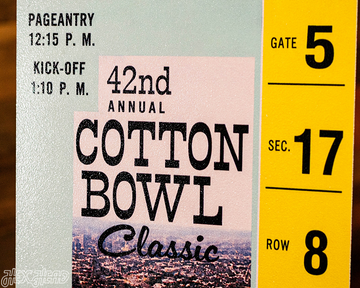 Notre Dame 1977 Cotton Bowl Ticket Stub Single Layer Metal Wall Art