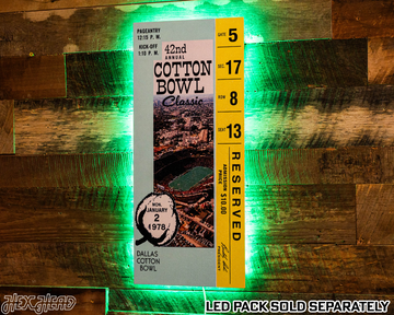 Notre Dame 1977 Cotton Bowl Ticket Stub Single Layer Metal Wall Art