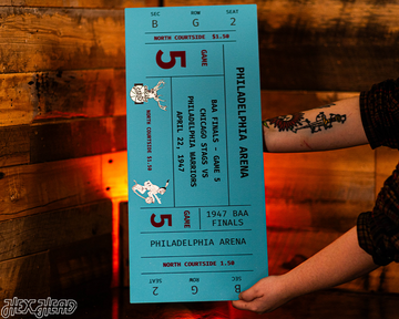 Philadelphia Warriors 1947 NBA Finals Ticket Stub Single Layer Metal Wall Art