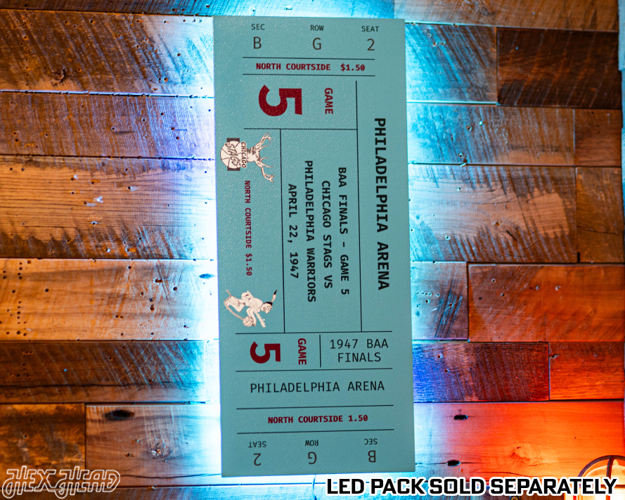 Philadelphia Warriors 1947 NBA Finals Ticket Stub Single Layer Metal Wall Art