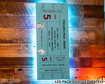 Philadelphia Warriors 1947 NBA Finals Ticket Stub Single Layer Metal Wall Art