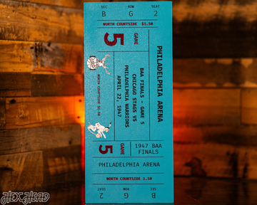 Philadelphia Warriors 1947 NBA Finals Ticket Stub Single Layer Metal Wall Art