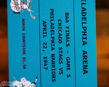 Philadelphia Warriors 1947 NBA Finals Ticket Stub Single Layer Metal Wall Art