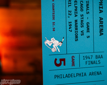 Philadelphia Warriors 1947 NBA Finals Ticket Stub Single Layer Metal Wall Art