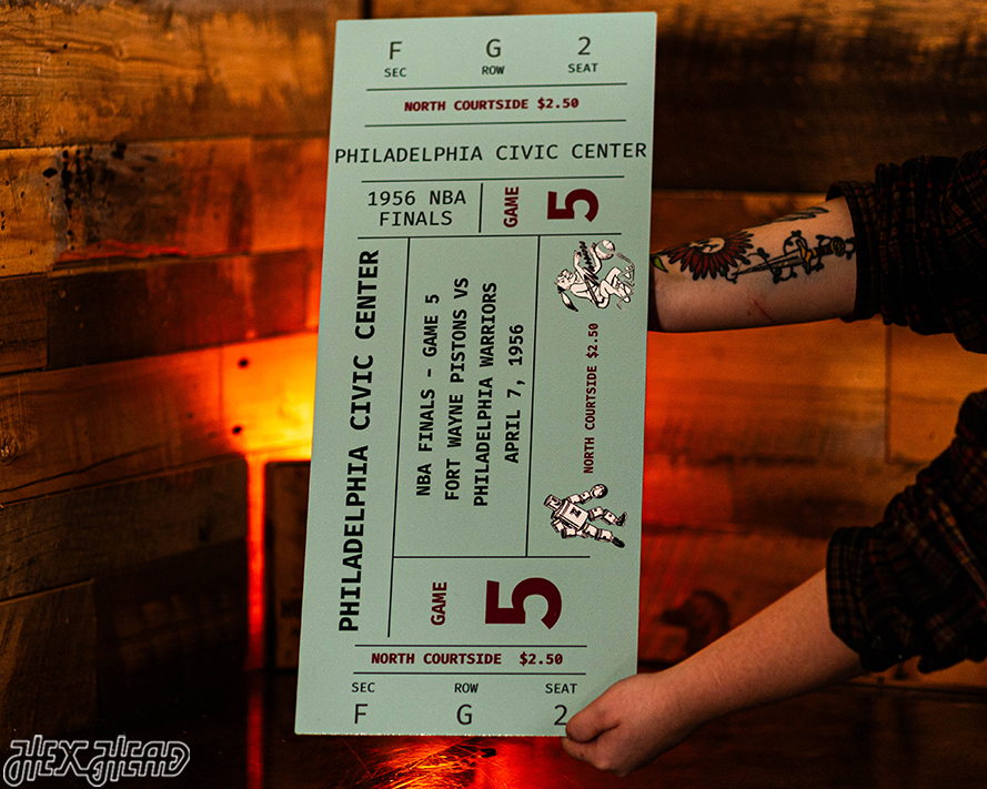 Philadelphia Warriors 1956 NBA Finals Ticket Stub Single Layer Metal Wall Art