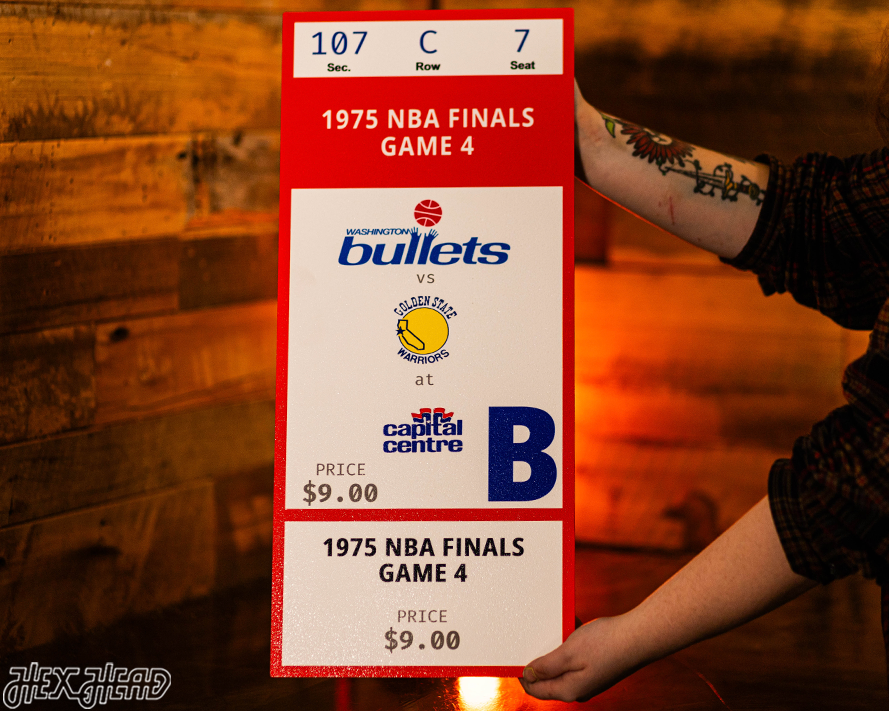 Golden State Warriors 1975 NBA Finals Ticket Stub Single Layer Metal Wall Art