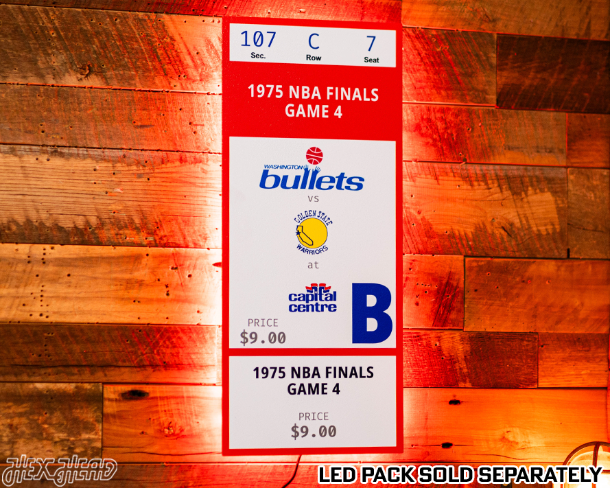 Golden State Warriors 1975 NBA Finals Ticket Stub Single Layer Metal Wall Art