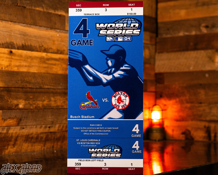 Boston Red Sox Personalized 2004 World Series Ticket Stub Single Layer Metal Wall Art