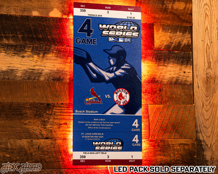 Boston Red Sox Personalized 2004 World Series Ticket Stub Single Layer Metal Wall Art