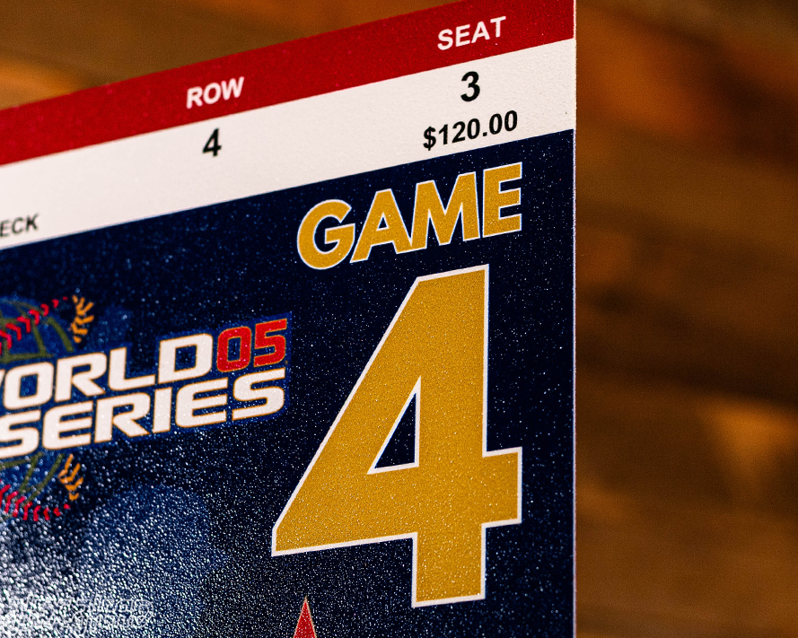 Chicago White Sox Personalized 2005 World Series Ticket Stub Single Layer Metal Wall Art