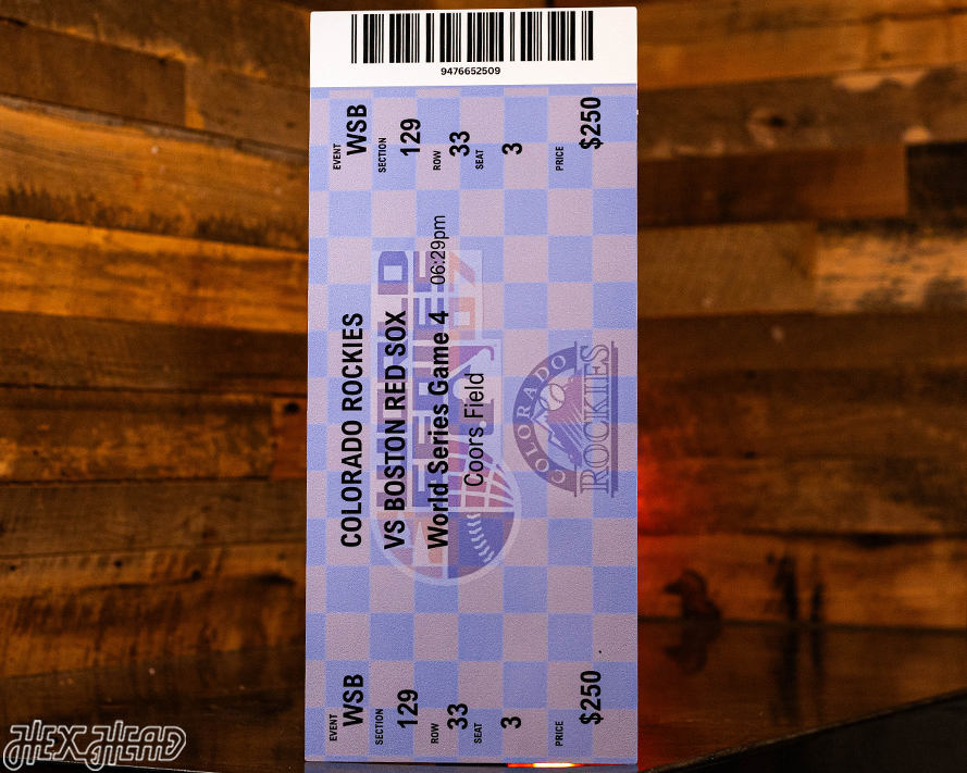 Boston Red Sox Personalized  2007 World Series Ticket Stub Single Layer Metal Wall Art
