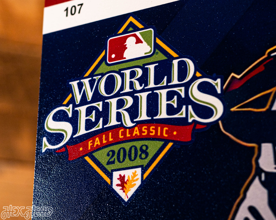 Philadelphia Phillies Personalized 2008 World Series Ticket Stub Single Layer Metal Wall Art
