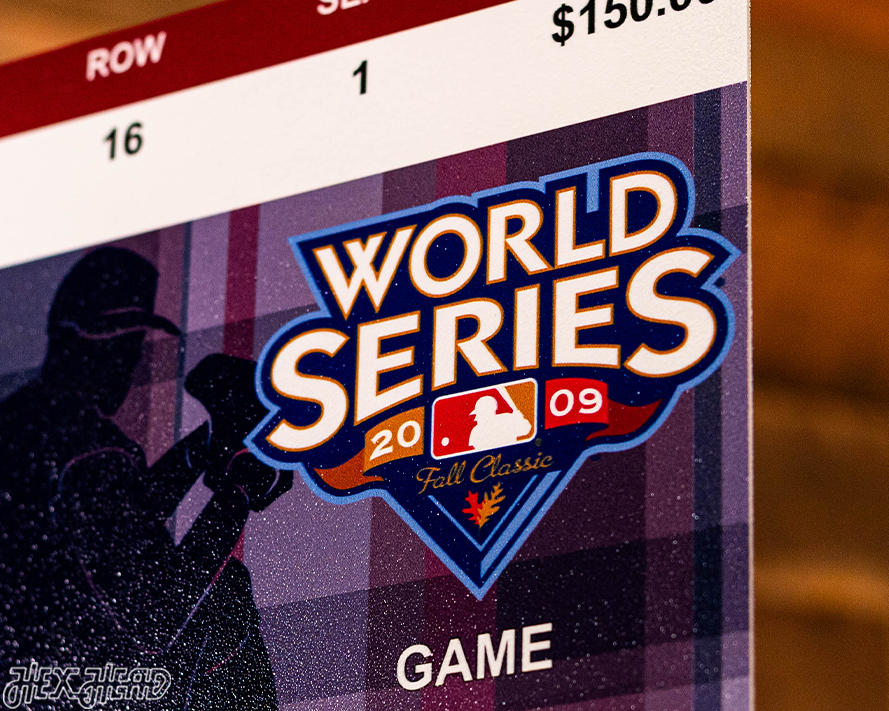 New York Yankees Personalized 2009 World Series Ticket Stub Single Layer Metal Wall Art