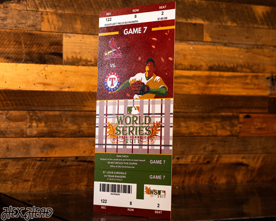St. Louis Cardinals Personalized 2011 World Series Ticket Stub Single Layer Metal Wall Art