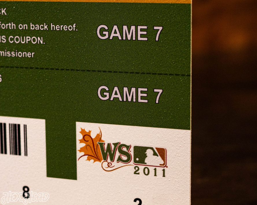 St. Louis Cardinals Personalized 2011 World Series Ticket Stub Single Layer Metal Wall Art