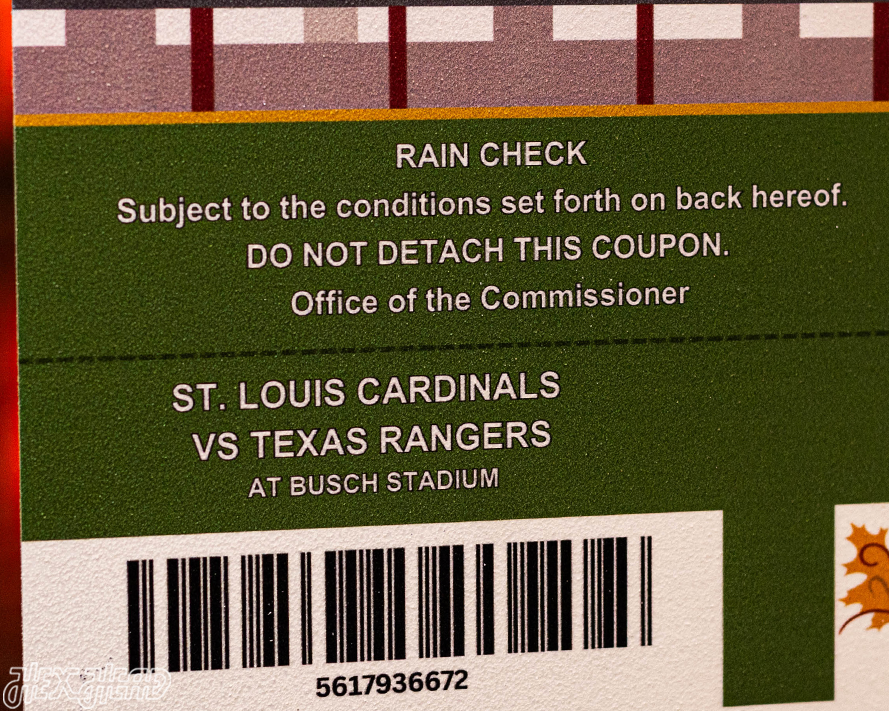 St. Louis Cardinals Personalized 2011 World Series Ticket Stub Single Layer Metal Wall Art