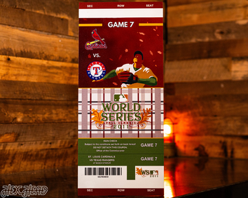 St. Louis Cardinals Personalized 2011 World Series Ticket Stub Single Layer Metal Wall Art