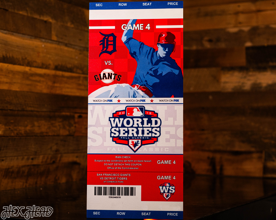 San Francisco Giants Personalized 2012 World Series Ticket Stub Single Layer Metal Wall Art