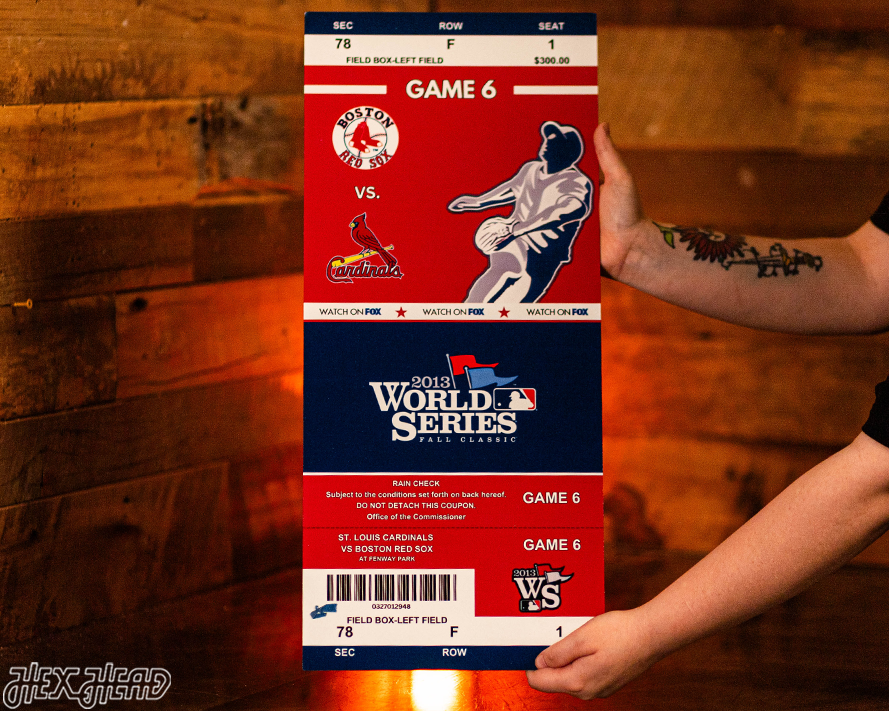 Boston Red Sox Personalized 2013 World Series Ticket Stub Single Layer Metal Wall Art