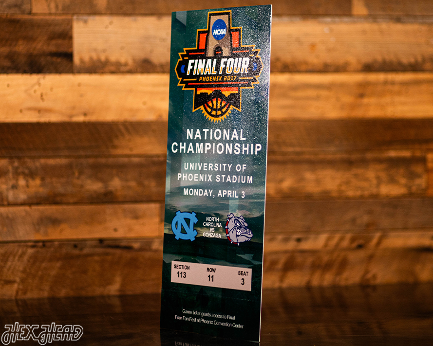 North Carolina Tar Heels 2017 National Basketball Championship Ticket Stub Single Layer Metal Wall Art