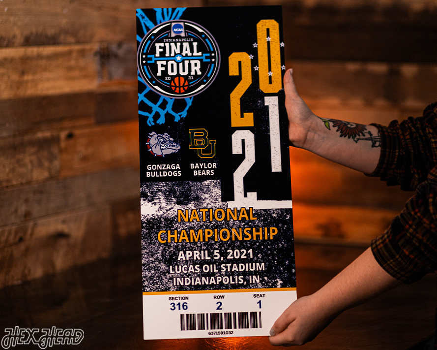 Baylor Bears 2021 National Basketball Championship Ticket Stub Single Layer Metal Wall Art