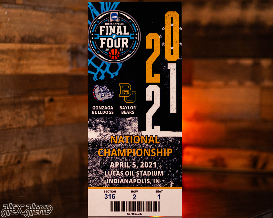 Baylor Bears 2021 National Basketball Championship Ticket Stub Single Layer Metal Wall Art