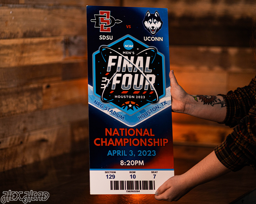 UCONN Huskies 2023 National Basketball Championship Ticket Stub Single Layer Metal Wall Art