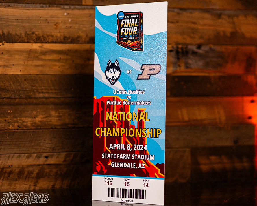 UCONN Huskies 2024 National Basketball Championship Ticket Stub Single Layer Metal Wall Art