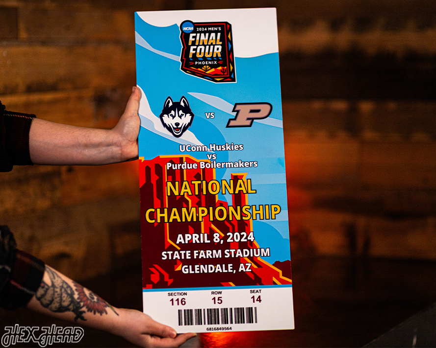 UCONN Huskies 2024 National Basketball Championship Ticket Stub Single Layer Metal Wall Art