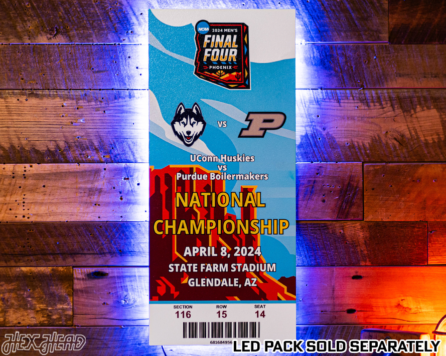 UCONN Huskies 2024 National Basketball Championship Ticket Stub Single Layer Metal Wall Art