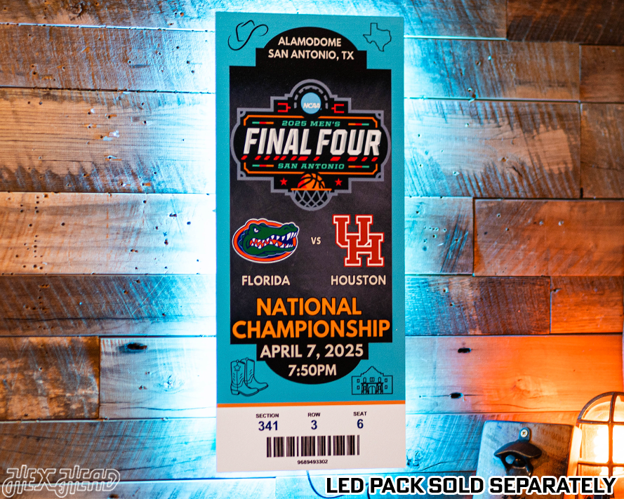 Florida Gators 2025 National Basketball Championship Ticket Stub Single Layer Metal Wall Art
