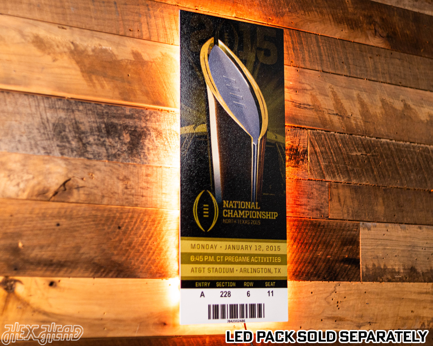 Ohio State Personalized 2015 National Championship Ticket Stub Single Layer Metal Wall Art