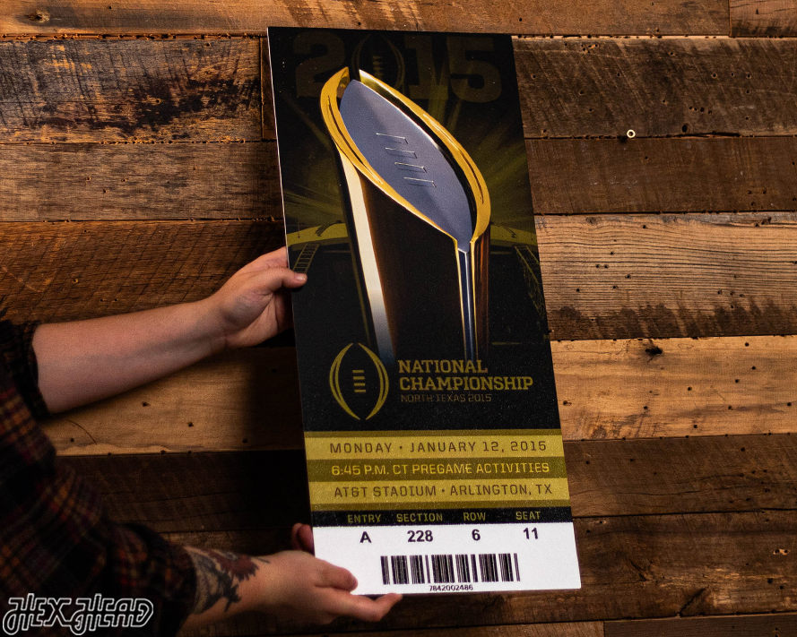 Ohio State Personalized 2015 National Championship Ticket Stub Single Layer Metal Wall Art