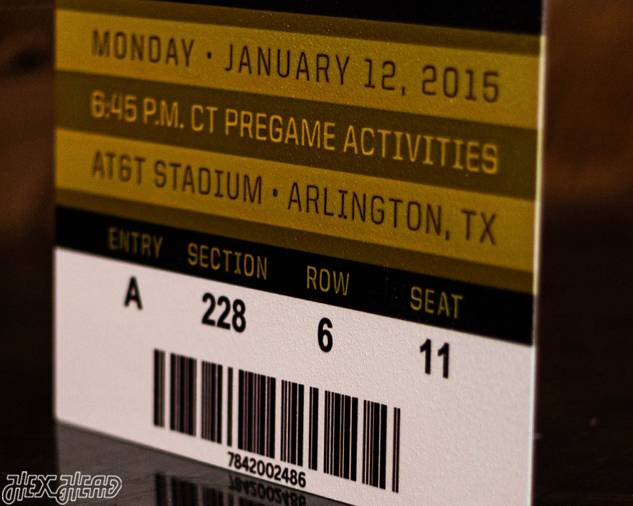 Ohio State Personalized 2015 National Championship Ticket Stub Single Layer Metal Wall Art