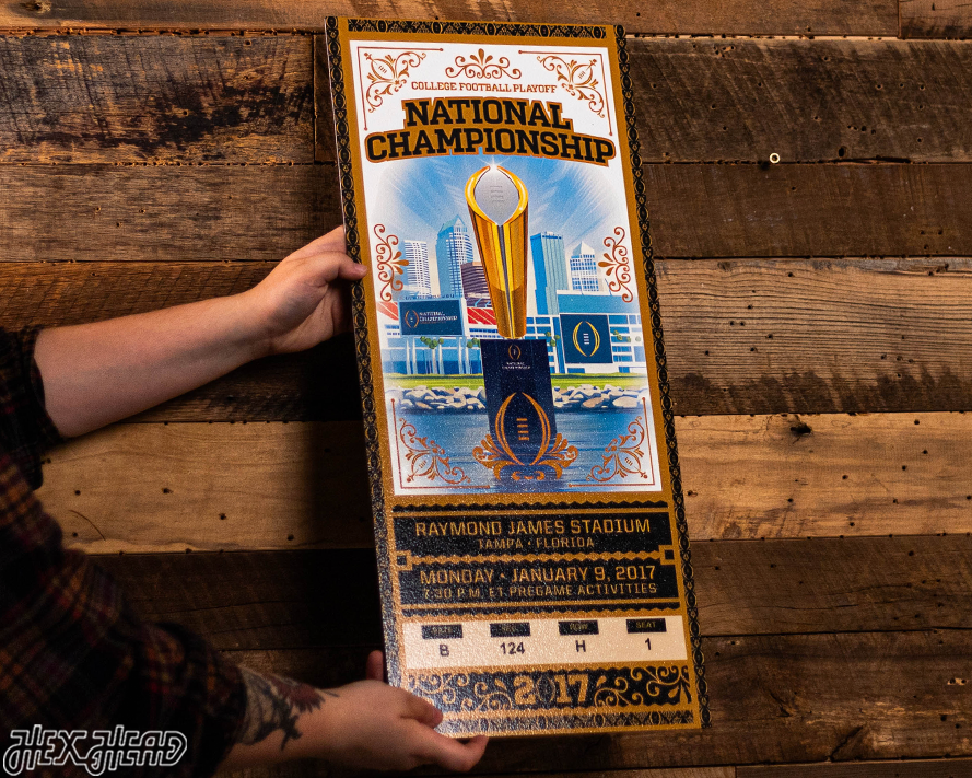 Clemson Tigers 2017 National Championship Ticket Stub Single Layer Metal Wall Art