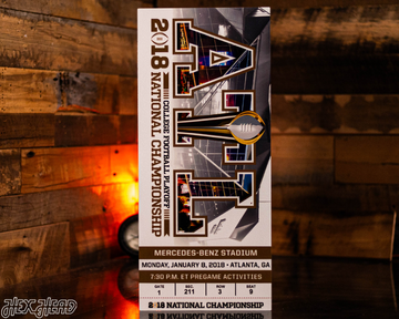 Alabama Crimson Tide 2018 National Championship Ticket Stub Single Layer Metal Wall Art