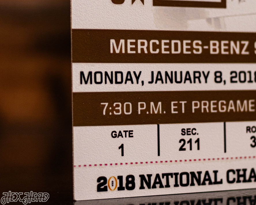 Alabama Crimson Tide 2018 National Championship Ticket Stub Single Layer Metal Wall Art