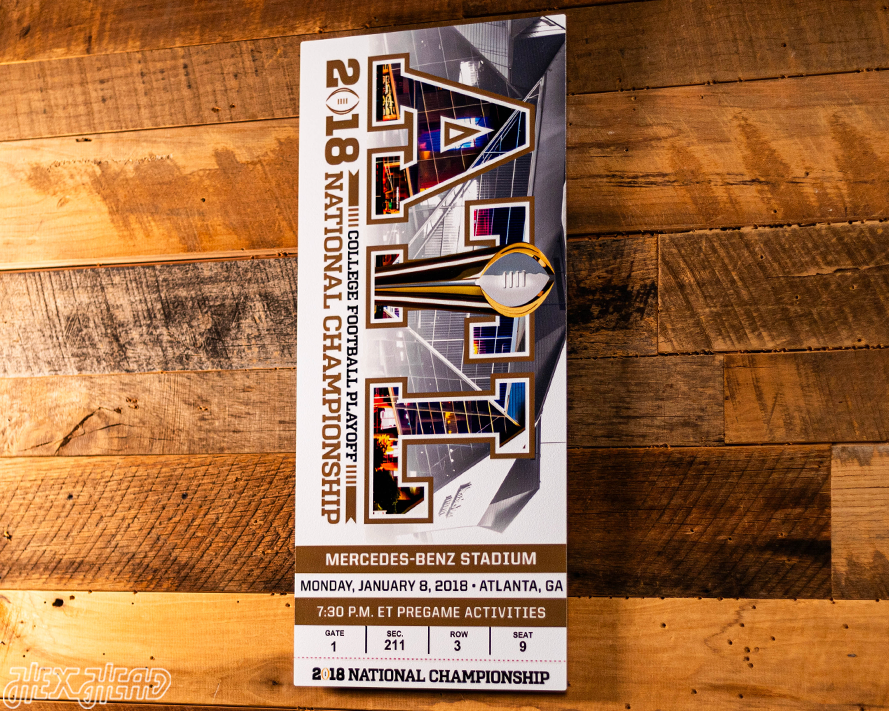 Alabama Crimson Tide 2018 National Championship Ticket Stub Single Layer Metal Wall Art