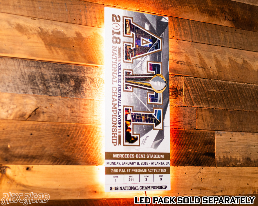 Alabama Crimson Tide 2018 National Championship Ticket Stub Single Layer Metal Wall Art