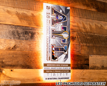 Alabama Crimson Tide 2018 National Championship Ticket Stub Single Layer Metal Wall Art